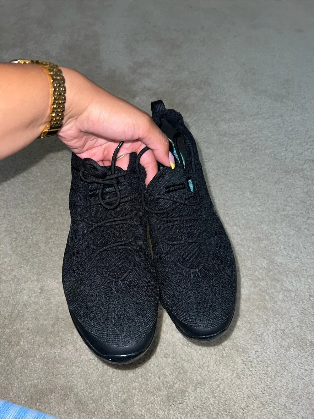 Nike Black Knit VaporMax-Style Sneakers